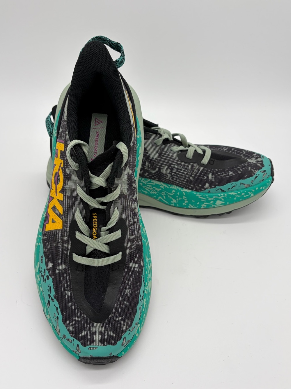 HOKA Speedgoat 6 Women’s Trail Running Shoes Black Aloe Vera Size 8
